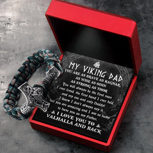 Viking Thor's Hammer Bracelet - Viking - To My Dad - I Love You To Valhalla & Back - Augbo18002 - Gifts Holder