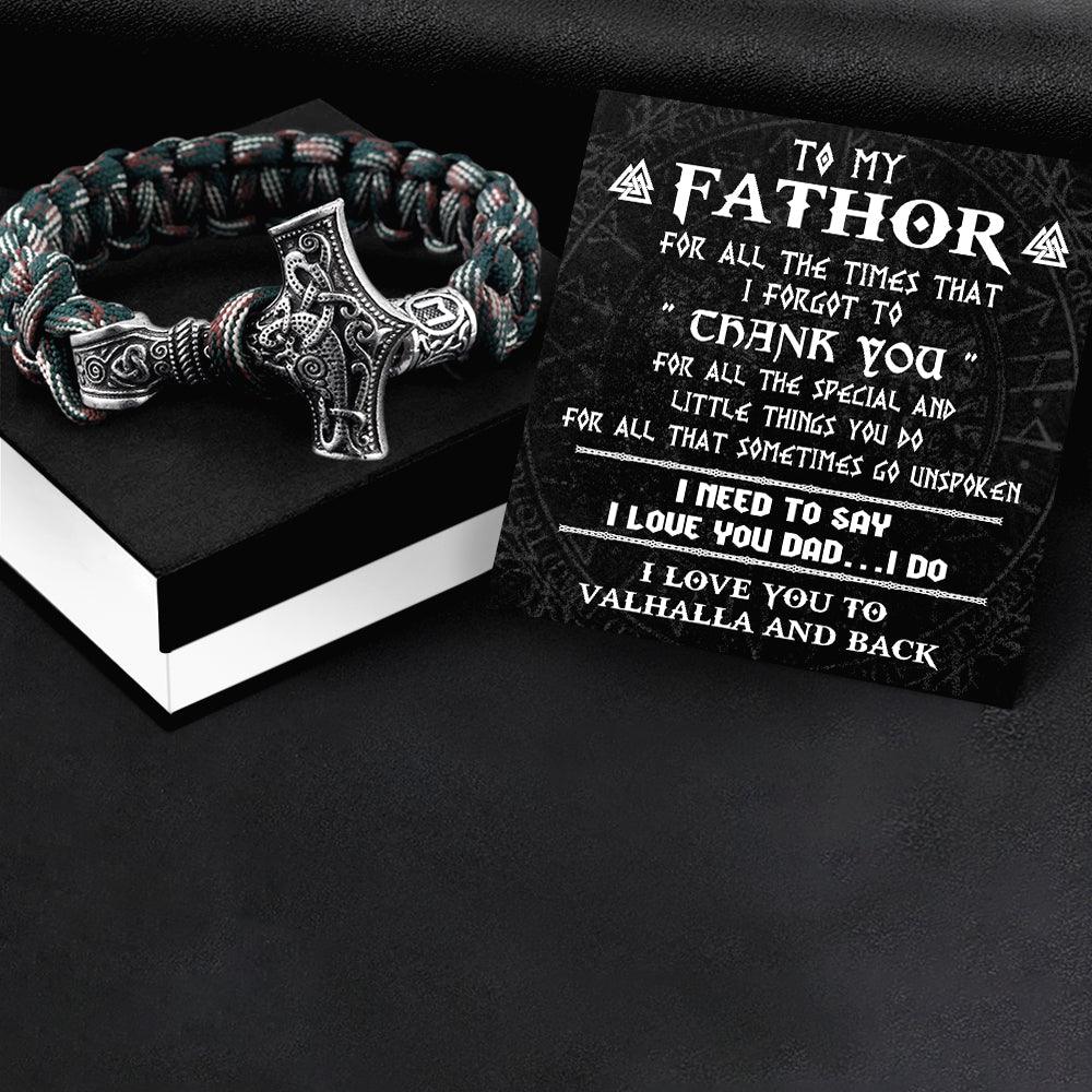 Viking Thor's Hammer Bracelet - Viking - To My Fathor - I Love You To Valhalla & Back - Augbo18003 - Gifts Holder
