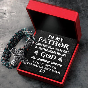 Viking Thor's Hammer Bracelet - Viking - To My Fathor - I Love You To Valhalla & Back - Augbo18004 - Gifts Holder