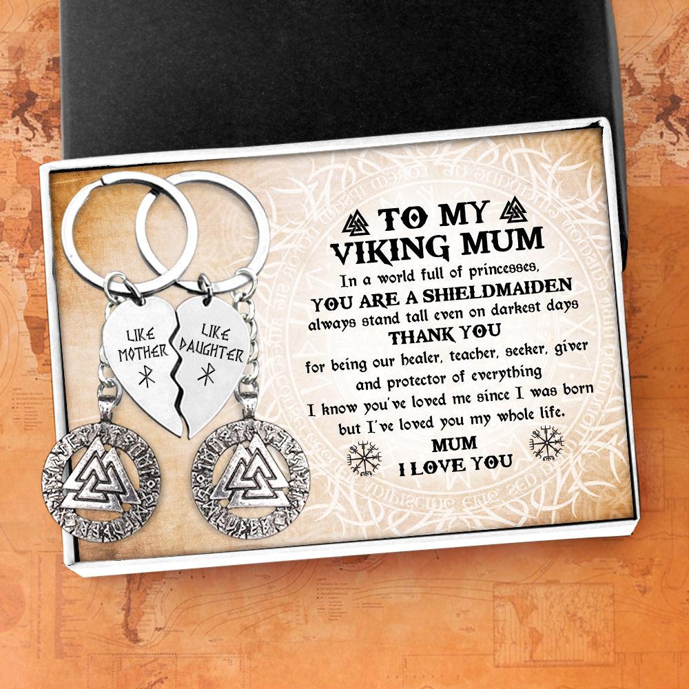 Viking Valknut Couple Keychains - Viking - To My Viking Mum - I've Loved You My Whole Life - Augkdk19001 - Gifts Holder