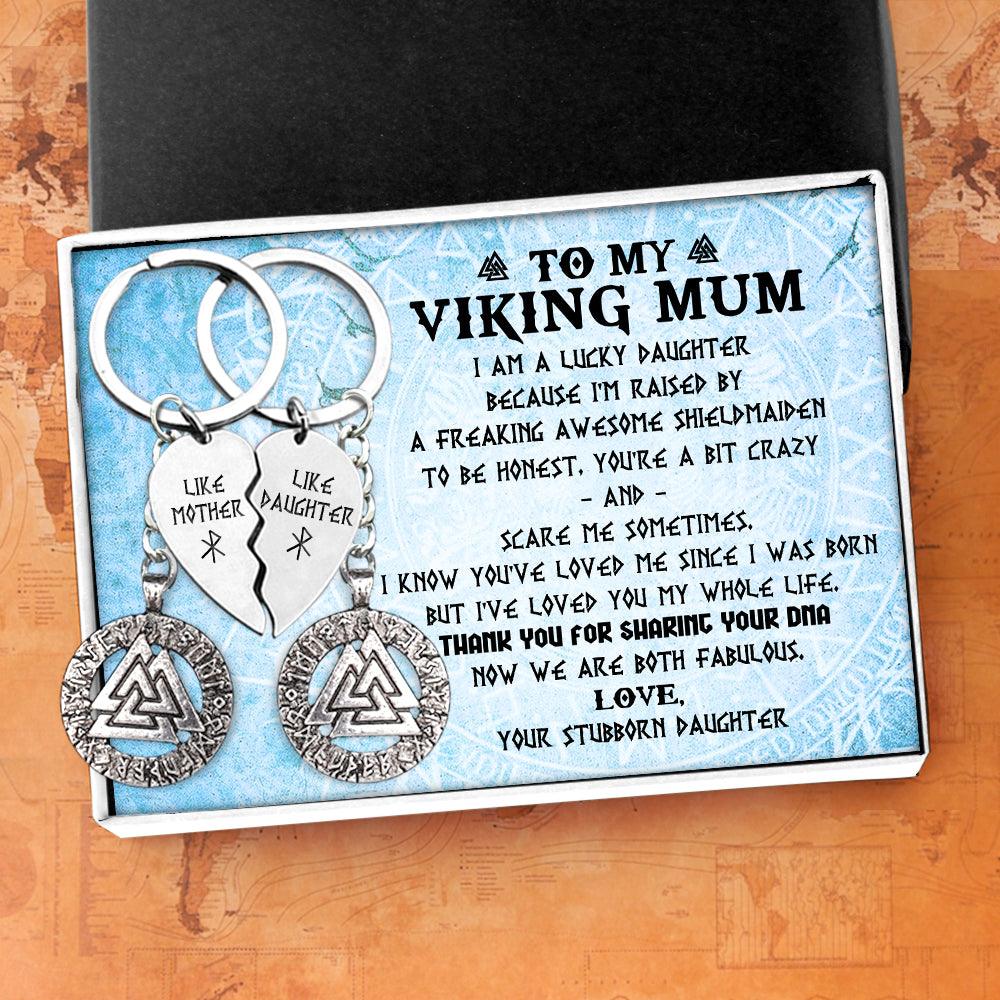 Viking Valknut Couple Keychains - Viking - To My Viking Mum - Thank you for sharing your DNA - Augkdk19003 - Gifts Holder