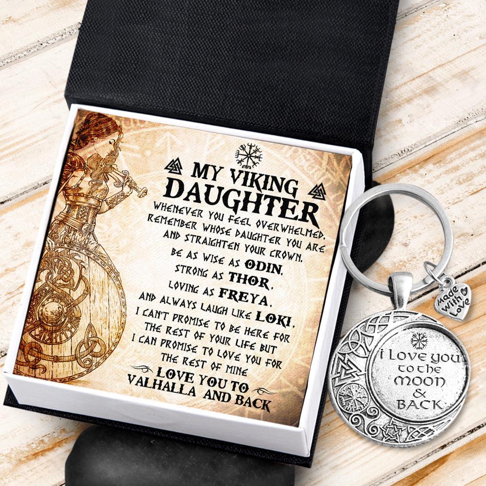 Vintage Moon Keychain - Viking - To My Daughter - Straighten Your Crown - Augkcb17001 - Gifts Holder