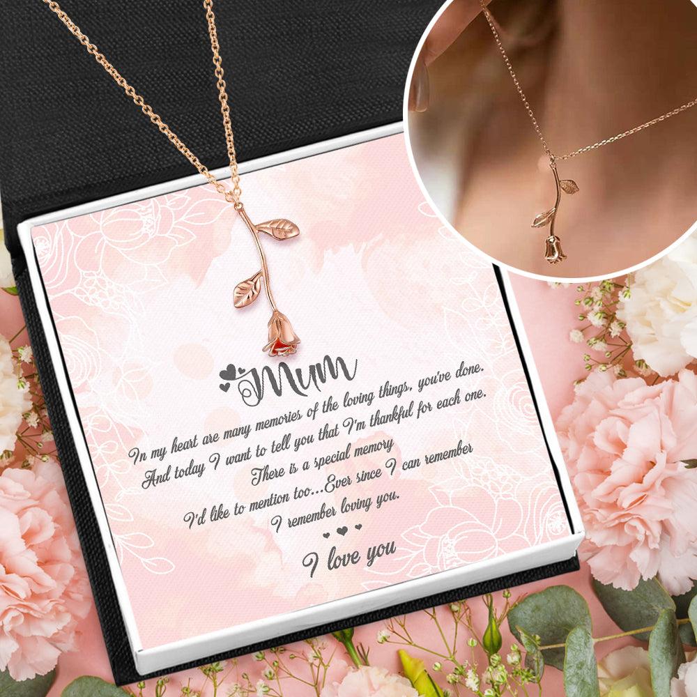 Vintage Rose Necklace - Family - To My Mum - I Remember Loving You - Augnzl19002 - Gifts Holder