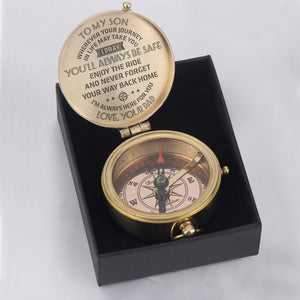 Engraved Compass - To My Son, I Pray You'll Always Be Safe - Love, Your Dad - Augpb16027 - Gifts Holder