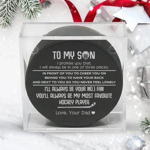 Hockey Puck - Hockey - To My Son - From Dad - I'll Always Be Your No.1 Fan - Augai16001 - Gifts Holder