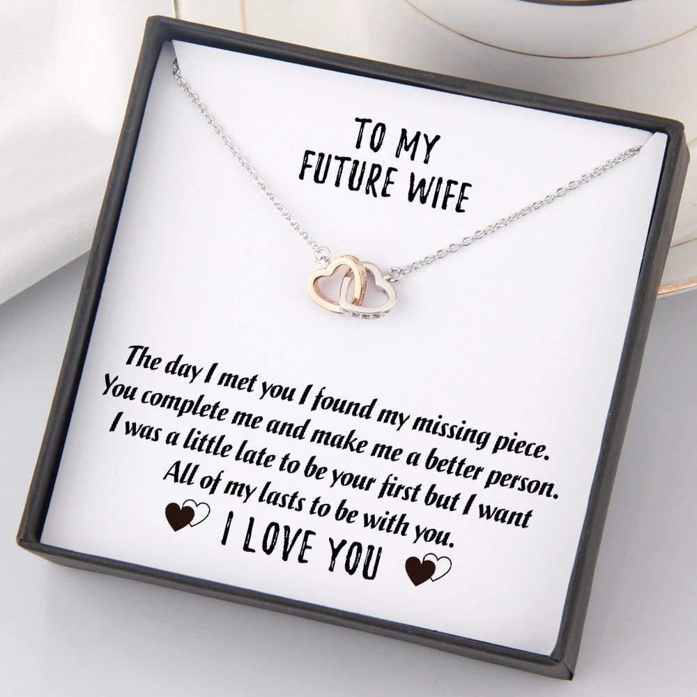 Interlocked Heart Necklace - To My Future Wife - All Of My Lasts To Be With You - Augnp25005 - Gifts Holder
