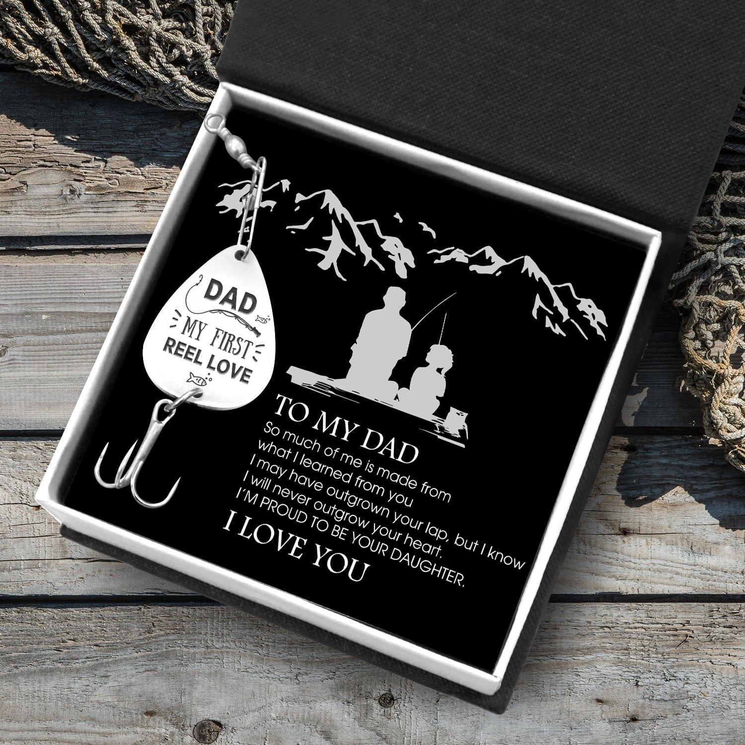Personalized Engraved Fishing Hook - To Dad - From Daughter - My First Reel Love - What I Learned From You - Augfa18010 - Gifts Holder