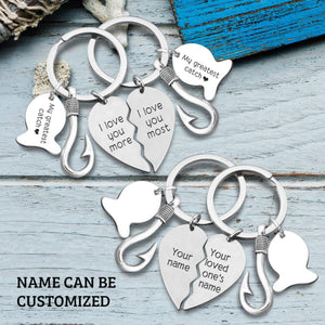 Personalized Fishing Heart Puzzle Keychains - To My Man - The Day I Met You I Found My Missing Piece - Augkbn26007 - Gifts Holder