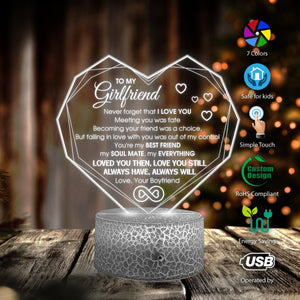 3D Heart Led Light - Family - To My Girlfriend - You're my Best Friend, My Soul Mate, My Everything - Auglca13028 - Gifts Holder