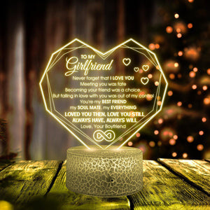 3D Heart Led Light - Family - To My Girlfriend - You're my Best Friend, My Soul Mate, My Everything - Auglca13028 - Gifts Holder