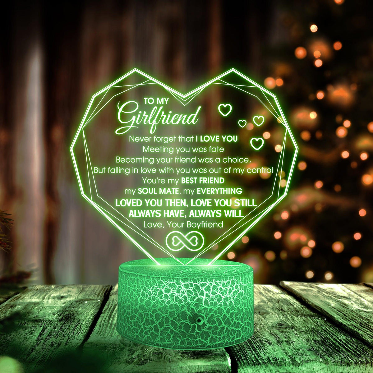 Buy Personalized Acrylic Led Light Table Lamp, Night Light, Romantic Gift  for Couple, Lover's, Engagement, Valentines Day Gift Heart Infinity Online  in India - Etsy