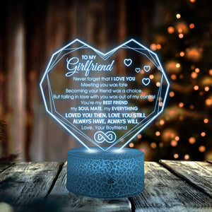 3D Heart Led Light - Family - To My Girlfriend - You're my Best Friend -  Gifts Holder