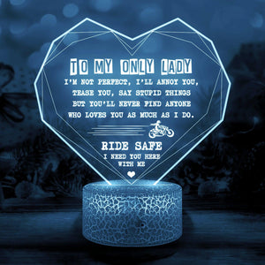 3D Led Light - Biker - To My Lady - I Love You - Auglca13029 - Gifts Holder