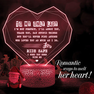 3D Led Light - Biker - To My Lady - I Love You - Auglca13029 - Gifts Holder