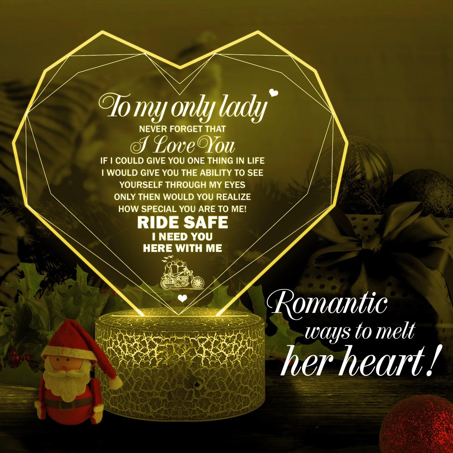 3D Led Light - Biker - To My Lady - I Love You - Auglca13030 - Gifts Holder