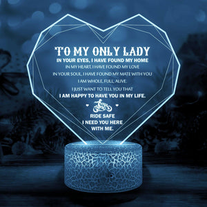 3D Led Light - Biker - To My Lady - I Love You - Auglca13031 - Gifts Holder