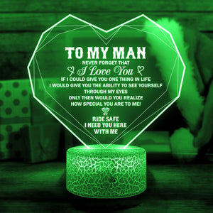 3D Led Light - Biker - To My Man - I Need You Here With Me - Auglca26003 - Gifts Holder