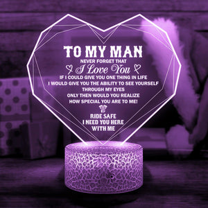 3D Led Light - Biker - To My Man - I Need You Here With Me - Auglca26003 - Gifts Holder