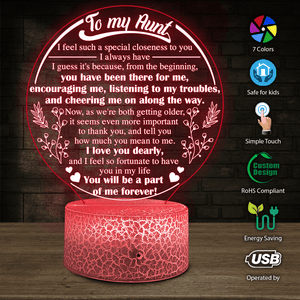 3D Led Light - Family - To My Aunt - You Will Be A Part Of Me Forever - Auglca30004 - Gifts Holder