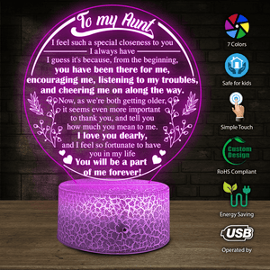 3D Led Light - Family - To My Aunt - You Will Be A Part Of Me Forever - Auglca30004 - Gifts Holder