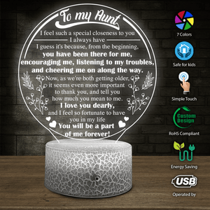 3D Led Light - Family - To My Aunt - You Will Be A Part Of Me Forever - Auglca30004 - Gifts Holder