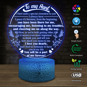 3D Led Light - Family - To My Aunt - You Will Be A Part Of Me Forever - Auglca30004 - Gifts Holder