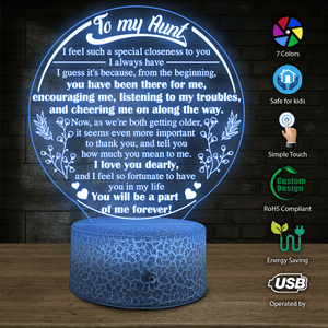 3D Led Light - Family - To My Aunt - You Will Be A Part Of Me Forever - Auglca30004 - Gifts Holder