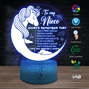 3D Led Light - Family - To My Niece - I Love You, Forever & Always - Auglca28003 - Gifts Holder