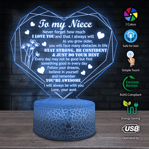 3D Led Light - Family - To My Niece - I Will Always Be With You - Auglca28001 - Gifts Holder