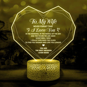 3D Led Light - Family - To My Wife - Never Forget That I Love You - Auglca15002 - Gifts Holder