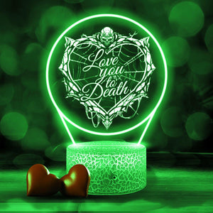 3D Led Light - Skull - To Couple - Love You To Death - Auglca34004 - Gifts Holder