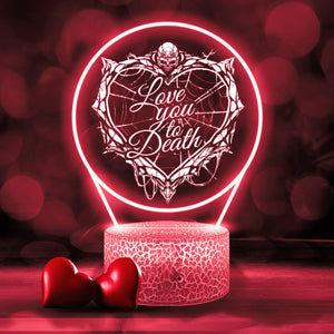 3D Led Light - Skull - To Couple - Love You To Death - Auglca34004 - Gifts Holder