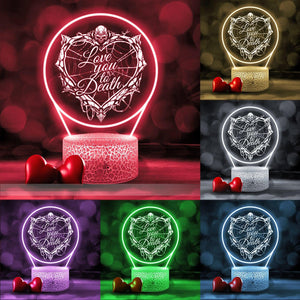 3D Led Light - Skull - To Couple - Love You To Death - Auglca34004 - Gifts Holder