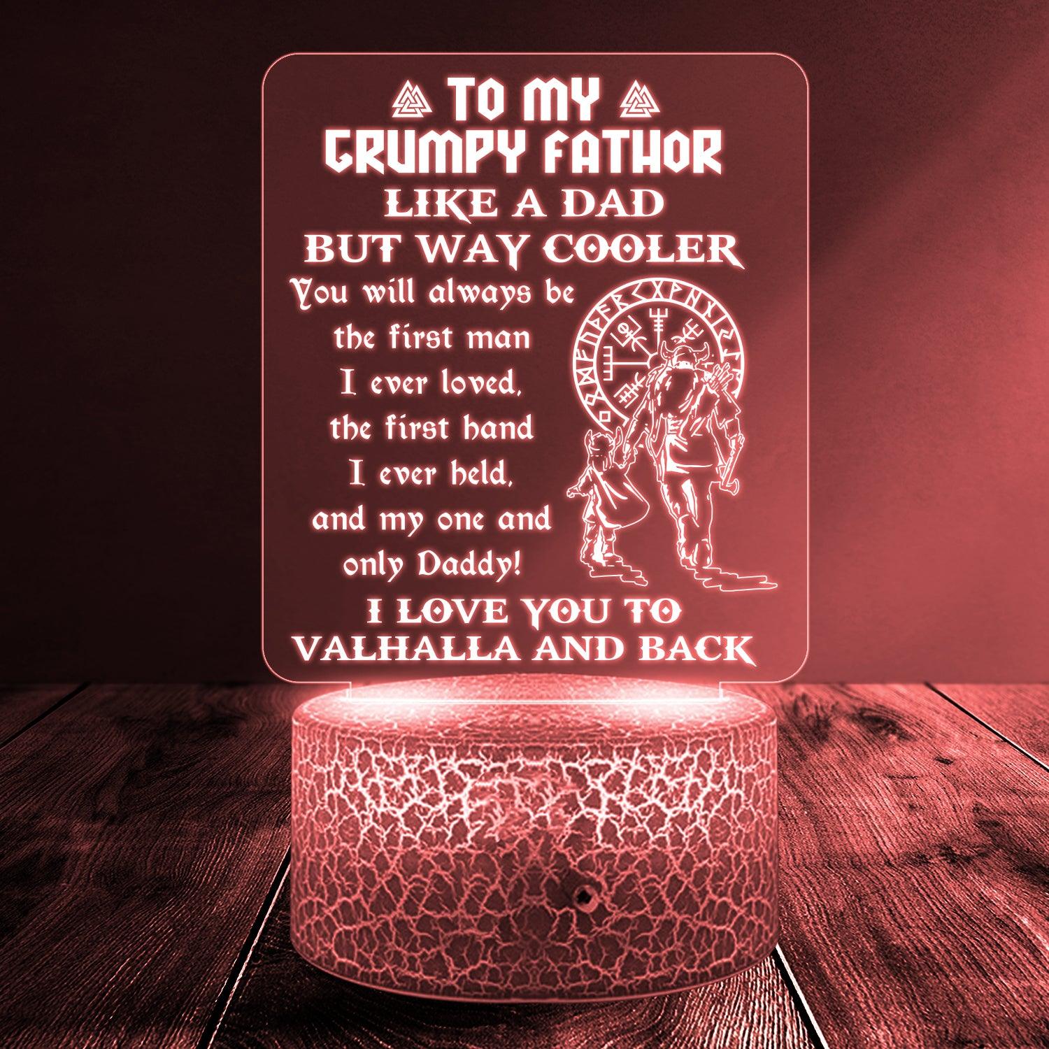 3D Led Light - Viking - To Dad - From Daughter - I Love You To Valhalla And Back - Auglca18016 - Gifts Holder