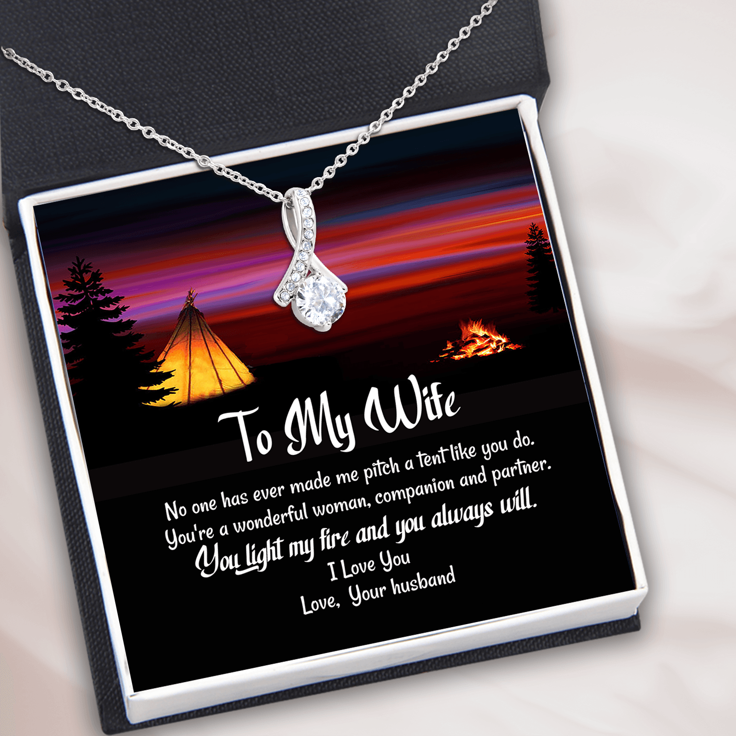 Alluring Beauty Necklace - Camping - To My Wife - I Love You - Ausnb15001 - Gifts Holder
