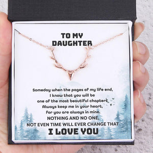 Antler Necklace - Hunting - To My Daughter - I Know That You Will Be Always Keep Me In Your Heart - Augnt17002 - Gifts Holder