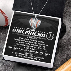 Baseball Heart Necklace - To My Girlfriend - How Much You Mean To Me - Gnd13002