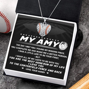 Baseball Heart Necklace - To My Wife - The Day I Met You I Found My Missing Piece - Gnd15001