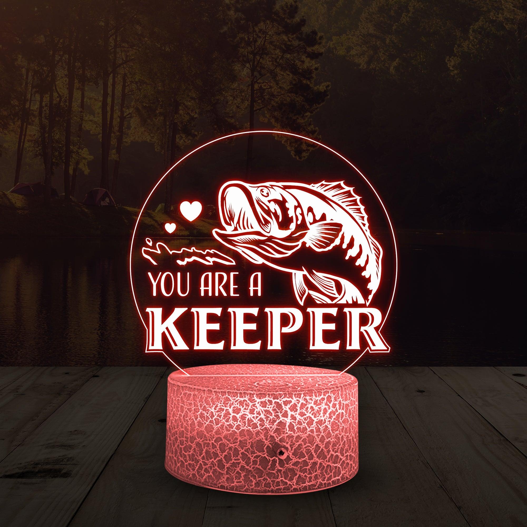 Bass Fish Led Light - Bass Fishing Gift - To My Man - You Are A Keeper -  Gifts Holder