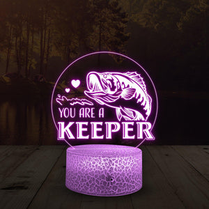 Bass Fish Led Light - Bass Fishing Gift - To My Man - You Are A Keeper - Auglca26008 - Gifts Holder