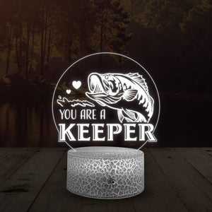 Bass Fish Led Light - Bass Fishing Gift - To My Man - You Are A Keeper - Auglca26008 - Gifts Holder