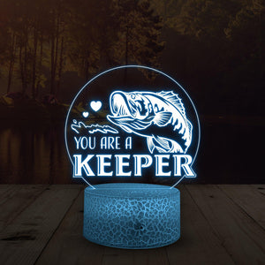 Bass Fish Led Light - Bass Fishing Gift - To My Man - You Are A Keeper - Auglca26008 - Gifts Holder