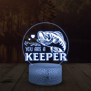 Bass Fish Led Light - Bass Fishing Gift - To My Man - You Are A Keeper -  Gifts Holder
