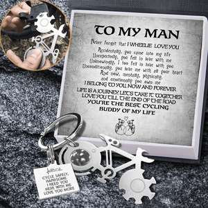 Bike Multi-tool Square Keychain - Cycling - To My Man - I Belong To You, Now And Forever - Augkzz26003 - Gifts Holder