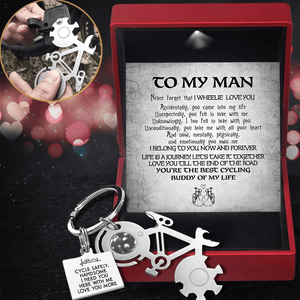 Bike Multi-tool Square Keychain - Cycling - To My Man - I Belong To You, Now And Forever - Augkzz26003 - Gifts Holder