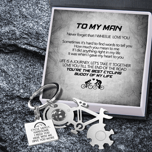 Bike Multi-tool Square Keychain - Cycling - To My Man - Never Forget That I Wheelie Love You - Augkzz26001 - Gifts Holder