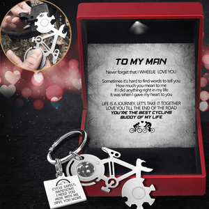 Bike Multi-tool Square Keychain - Cycling - To My Man - Never Forget That I Wheelie Love You - Augkzz26001 - Gifts Holder