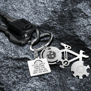 Bike Multi-tool Square Keychain - Cycling - To My Man - Never Forget That I Wheelie Love You - Augkzz26001 - Gifts Holder