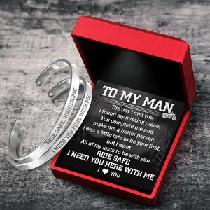 Biker Bracelets - Biker - To My Man - I Need You Here With Me - Augbt26010 - Gifts Holder