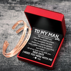 Biker Bracelets - Biker - To My Man - I Need You Here With Me - Augbt26010 - Gifts Holder